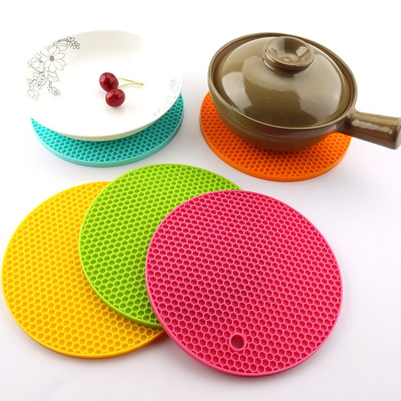 18 cm Round Heat Resistant Silicone Mat Drink Cup Coasters Non-slip Pot Holder Table Placemat Kitchen Accessories Onderzetters