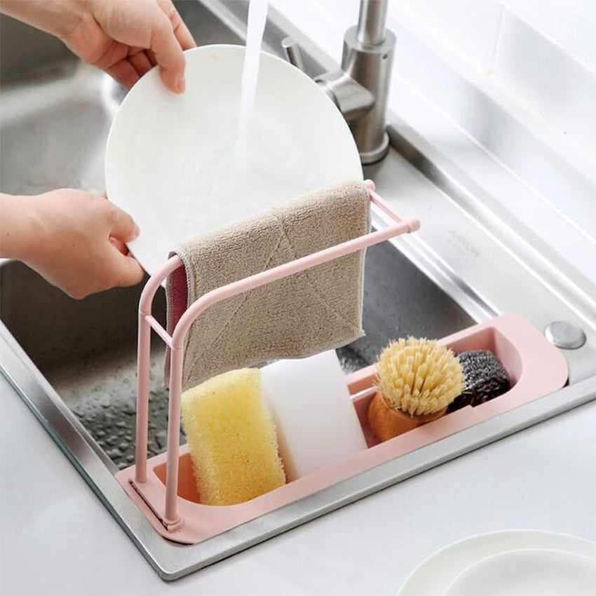 Kitchen Sink Organizer Telescopic Sink Shelf Soap Sponge Holder