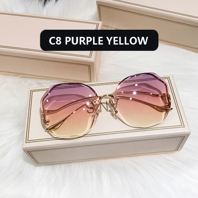 2022  Fashion Tea Gradient Sunglasses for Women